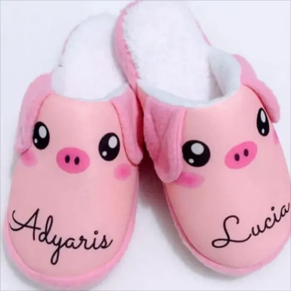 Pantuflas de Cerdito Personalizadas